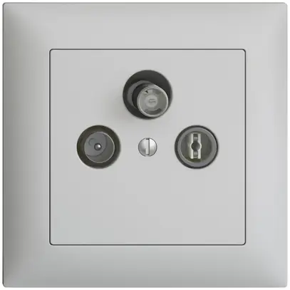 Prise d'antenne ENC SAT DB52 EDIZIOdue gris clair avec IEC/F 