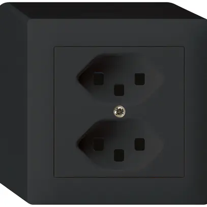 Presa AP kallysto 2×T23 nero con morsetti ad innesto 