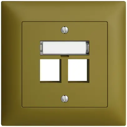 Kit montaggio ENC EDIZIOdue FMI, uscita dritta, per 2×Keystone, olive 