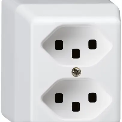 Presa AP basico 2×tipo 23 bianco per BOMI 