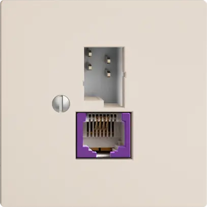 Presa T+T 6P/1×RJ45 DSL-a banda larga EDIZIOdue crema 