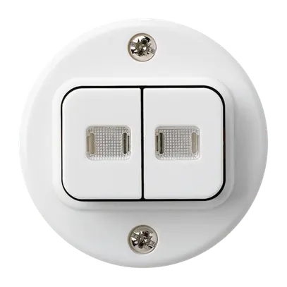 Inserto per pulsante luminoso INC basico 2×A-R/1L bianco 