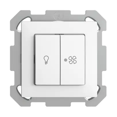 Interrupteur ENC pour lum.et ventilat. EDIZIOdue blanc, contrôle, LED jaune 