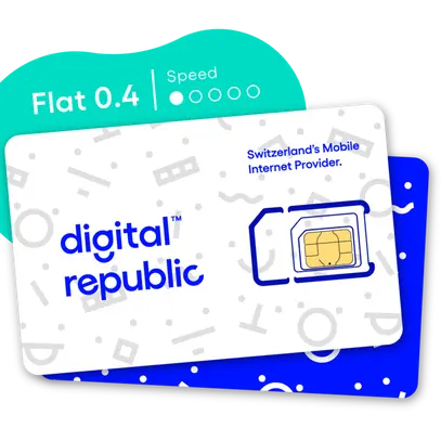 Digital Republic Flatrate 0.4 SIM | 365 Tage 0.4 Mbits Download, 0.2 Mbits Upload 
