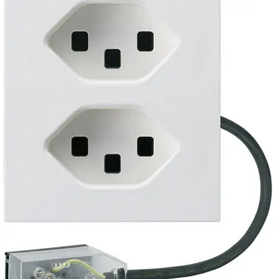 Presa INS 2×tipo 23 Hager FLF per cavo piatto Technofil L1 bianco 