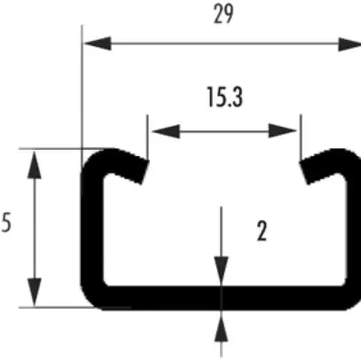 Barreprofilée Woertz 29×15×2mm in 3m 