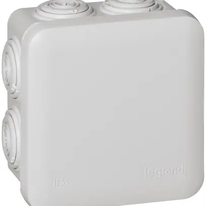 AP-Abzweigdose PLEXO 80×80mm leer mit Würgenippel, grau 