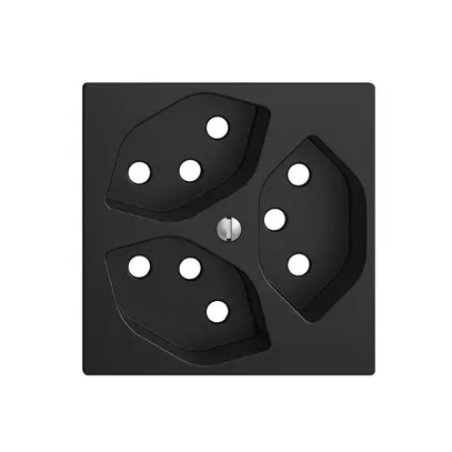 Placca frontale 3×T13 EDIZIOdue nero con shutter 