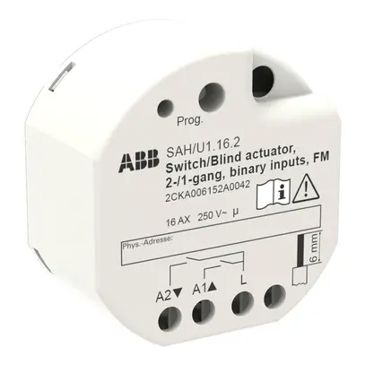 EB-KNX-Schalt/-Jalousieaktor ABB SAH/U2.16.2, 2/1-fach, 16AX/250VAC 