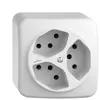 Prise AP STANDARDdue 3×T13 1×S blanc 