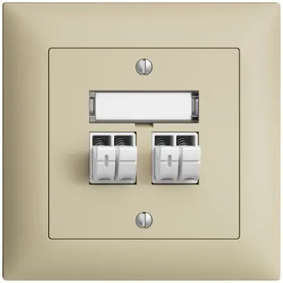 Prise audio ENC Push Type EDIZIOdue FMI, 2×, kit d'inscription, vanille 