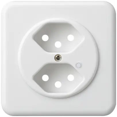 Kit frontal ENC pour prise Hager basico 2×type 13 illuminé G blanc 