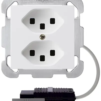 Presa INS 2×T23 kallysto bianco adatt. cavo rotond.5P L3&scato.G2704 