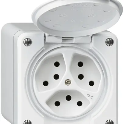 Prise AP robusto 3×type 13/1 blanc 