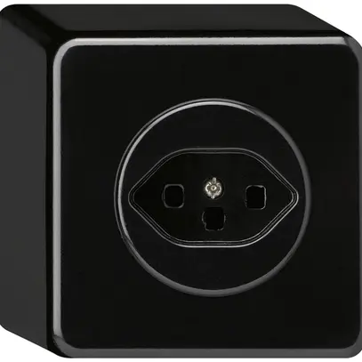 Prise AP basico type 23 noir bornes à enf. 