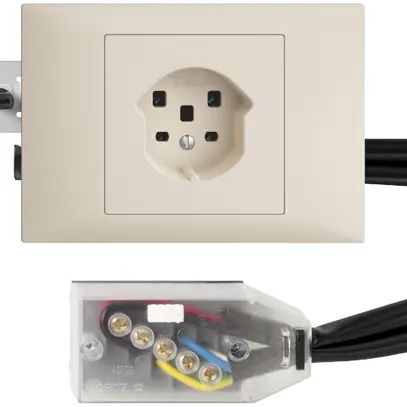 Prise INC EDIZIOdue T25 crema 45…69mm pour câble plat Technofil 