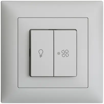 Kit frontale INC EDIZIOdue grigio chiaro 88×88mm bottone doppio 