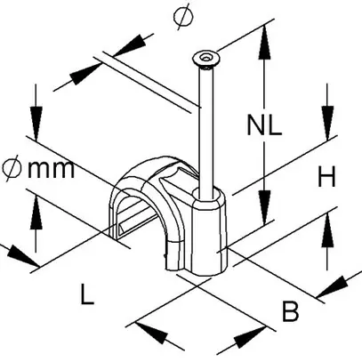Bride à clou 7mm 25mm blanc 