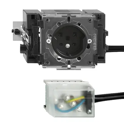 Presa INS FH T25 16A nero 49…69mm per cavo piatto Powerbus 