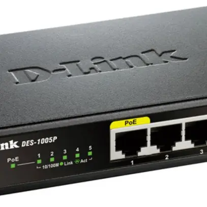 Switch D-Link DES-1005P/E, 5-Port PoE+ Fast Ethernet Desktop 