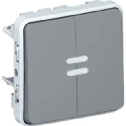 Contatto a bilico lum. doppio PLEXO R+Ch/1L grigio 