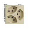 Presa AP EDIZIOdue 3×T13 vanille, 1×S interno per combinazione 