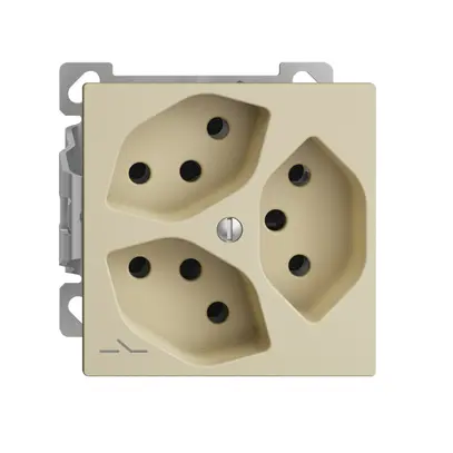 Presa AP EDIZIOdue 3×T13 vanille, 1×S interno per combinazione 