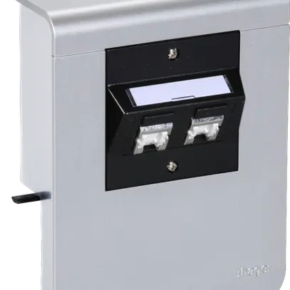 Supporto d'apparecchio Hager per SL20080 decorazione alluminio, 2×cat.6 