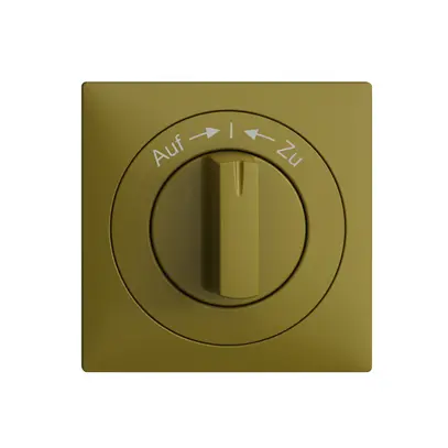 Kit frontal EDIZIOdue Auf->I<-Zu olive 60×60mm pour contact pivotant. 