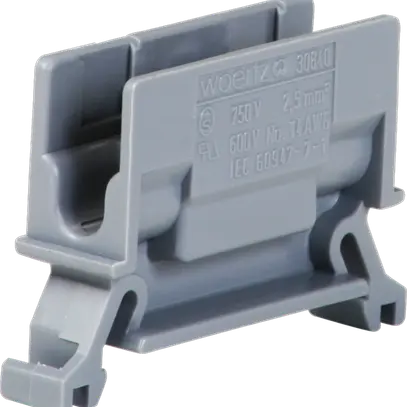 Borne de dérivation Woertz 1.5…2.5mm² 24A 750V vis 2×1 rail DIN 35mm gris 