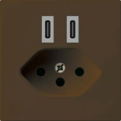 Prise de charge USB Hager kallysto C-C 20W+T13 5V 60×60mm brun 