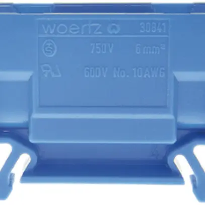 Morsetto di derivazione Woertz Ex 4…10mm² 57A 750V vite 2×1 guida DIN 35mm ve/gi 