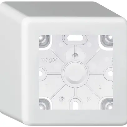 Scatola AP Hager basico 1×systo bianco 