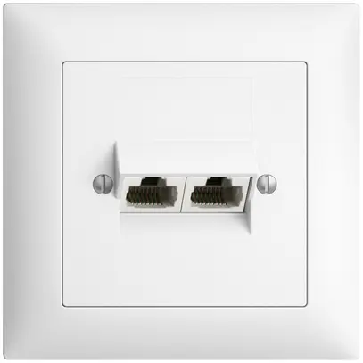 UP-Anschlussdose 2×RJ45/u 8P getr. EDIZIOdue weiss ITplus 