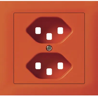 Kit frontal INC Hager kallysto pour prise G3 2×type 23 cadre enfichable orange 