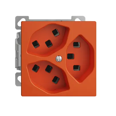 Prise AP EDIZIOdue 3×T23 orange 