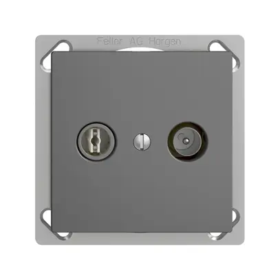 Presa TV-R INC EDIZIOdue 15dB grigio scuro a banda larga 5…2000MHz, FMTE 