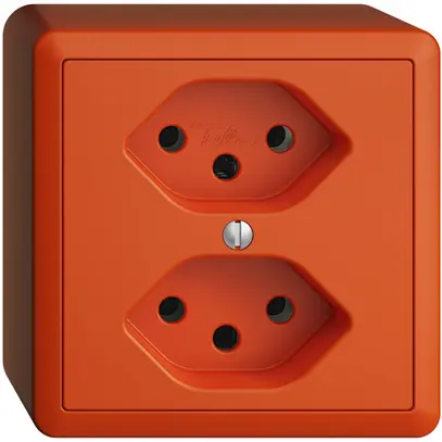 Presa AP EDIZIOdue 2×T13 arancione con shutter 