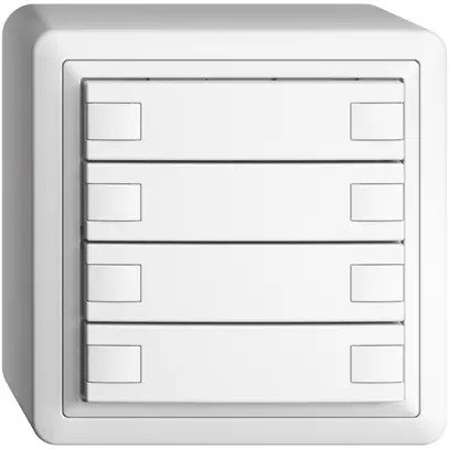 AP-Universaltaster 4×2T EDIZIOdue weiss, ohne LED 