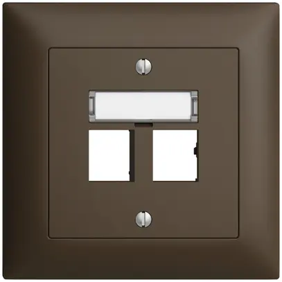 Kit montaggio ENC EDIZIOdue uscita dritta, per 2×RJ45 freenet, coffee 