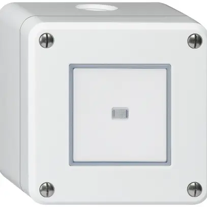 Contatto pulsante AP robusto IP55 bianco illuminato 