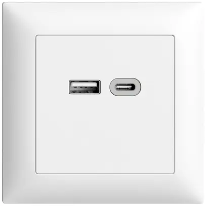 Presa INC USB 18W tipo A + tipo C Feller EDIZIOdue FMI 230V 3600mA bianco 