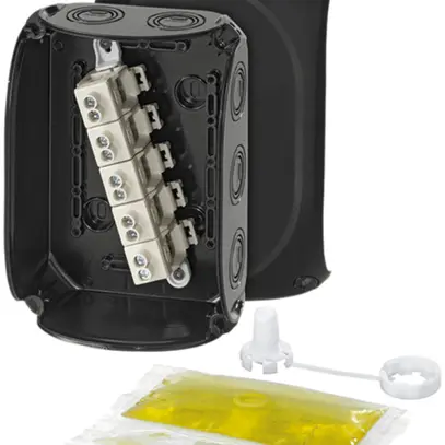 Scatola di derivazion.AP Hensel WP nero 4…10mm² 5P 1200ml 63A 