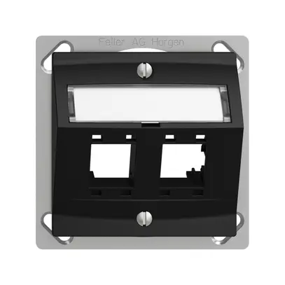 Kit de montage INC EDIZIOdue, avec capot de sortie oblique, pour 2×RJ45, noir 