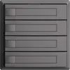 Poussoir ENC KNX 4× EDIZIOdue gris foncé RGB sans LED avec insert papier 
