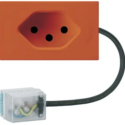 Prise INC 1×type 13 Hager FLF pour câble plat Ecobus power L2 orange 
