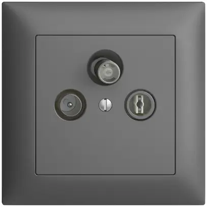 Prise d'antenne ENC SAT/TV/R DB53 EDIZIOdue gris foncé avec SAT-F 