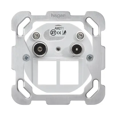 Intérieur pour prise multimédia Hager R/TV montage F 11dB 2GHz 