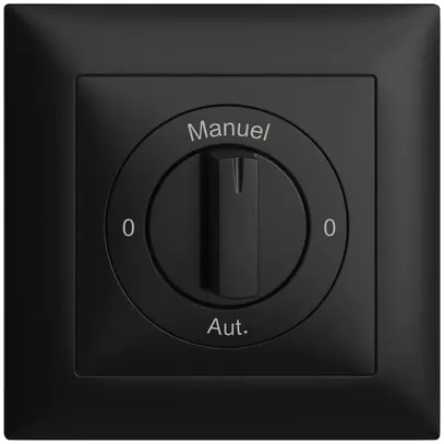 Kit front. 0-Auto-0-Main EDIZIOdue noir 88×88mm pour interr.rot 