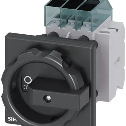 Interrupteur de charge Siemens SENTRON 3LD3 frontal 63A 3L +1F/1O 66×66mm no 